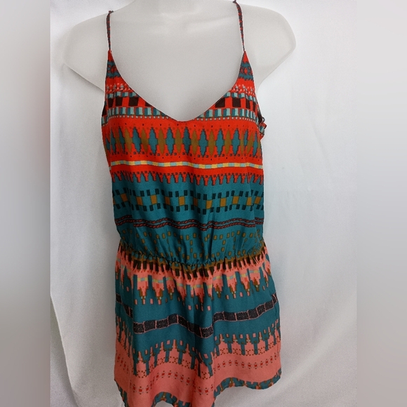 ZARA Colorful Patterned Patchwork Sleeveless Romper (#514) - Picture 1 of 7